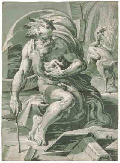 Diogenes, etter 1527. av Ugo da Carpi