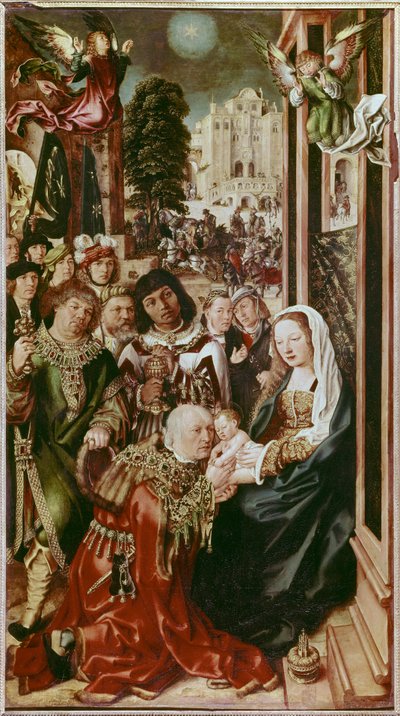 The Adoration of the Magi Maleri på tre av Ulrich Apt den eldste (1460-1532) av Ulrich the Elder Apt
