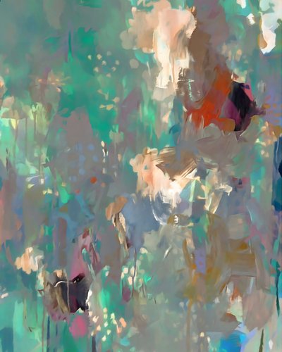 Flytende, blomsterinspirert abstrakt kunst av Uma Gokhale