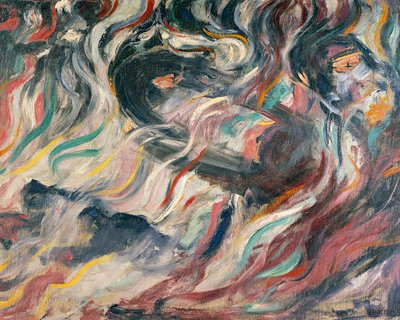 Stemninger: farvel av Umberto Boccioni (1882-1916), detalj av Umberto Boccioni