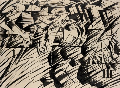 State of Mind: They Who Go, 1912 (blekk på papir) av Umberto Boccioni