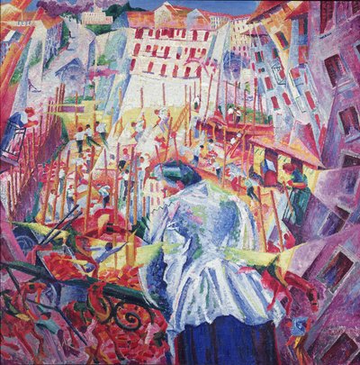 Gaten kommer inn i huset, 1911 av Umberto Boccioni