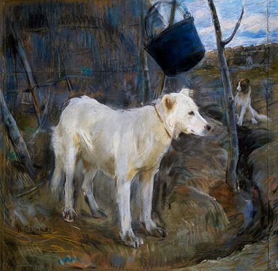 Guard of Procolo, maleri av Umberto Coromaldi (1870-1948). Italia av Umberto Coromaldi