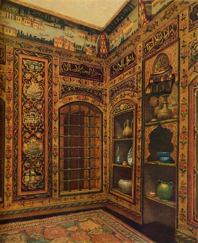 Gammelt rom med panel fra 1500- og 1600-tallet fra Damaskus, 1913 av Unbekannt