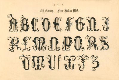 Det 16. århundre. Fra italiensk MS., 1862 av Unbekannt
