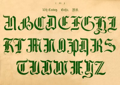 Det 16. århundre. Gotisk. MS, 1862 av Unbekannt