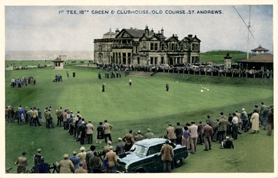 1. Tee, 18. Green & Clubhouse, Old Course, St. Andrews, c1955 av Unbekannt