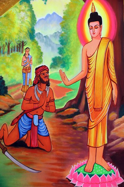 20151029, Vientiane, Laos: Buddhisttempelet Wat Si Muang (Simuong). Maleri som skildrer livshistorien til Shakyamuni Buddha av Unbekannt