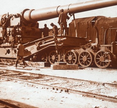 370 jernbanepistol ved navn Louise, Mailly, Nord-Frankrike, c1914-c1918 av Unbekannt