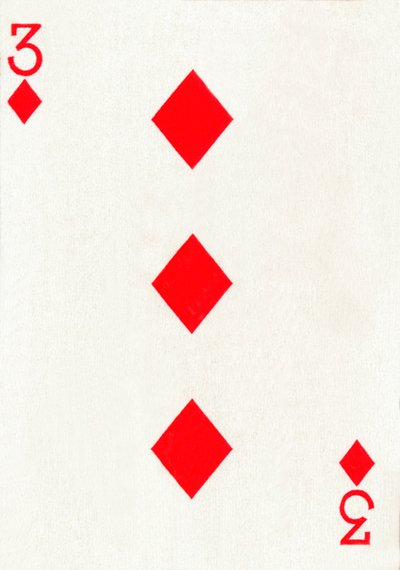 3 av diamanter fra en kortstokk med Goodall & Son Ltd.-spillekort, c1940 av Unbekannt