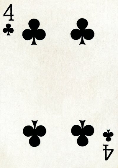 4 klubber fra en kortstokk med Goodall & Son Ltd.-spillekort, c1940 av Unbekannt
