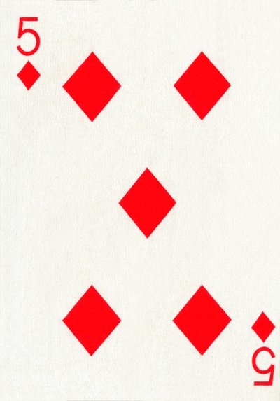 5 av diamanter fra en kortstokk med Goodall & Son Ltd.-spillekort, c1940 av Unbekannt