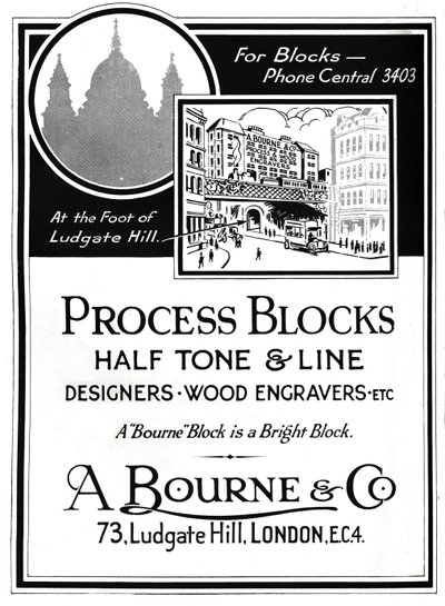 A. Bourne & Co. Annonse – Prosessblokker, 1919 av Unbekannt