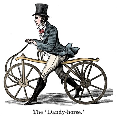 En Dandy-Horse eller Draisienne av typen fasjonable c1820 av Unbekannt