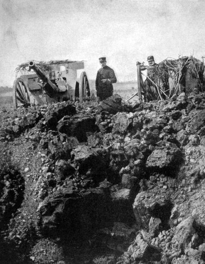 Et fransk batteri av 75. har en trang flukt, første verdenskrig, 1915 av Unbekannt