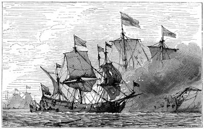 Et fransk brûlot brannskip, 1700-tallet, 1898 av Unbekannt