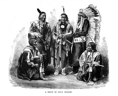 En gruppe Sioux-indianere, 1872 av Unbekannt