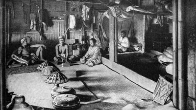 Et langt hus fra Kalimantan, Borneo, 1922 av Unbekannt