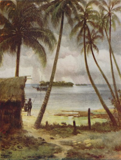 A Lagoon, Salomonøyene, 1923. av Unbekannt