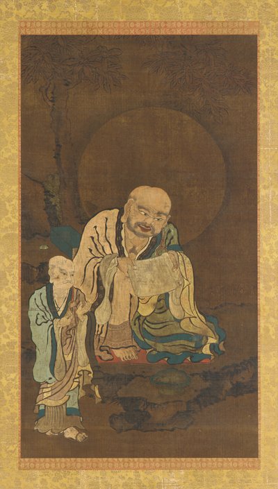 En Luohan og en ledsager, Ming-dynastiet, 1368-1644. av Unbekannt