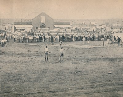 Et massemøte i Bulawayo, c1900. av Unbekannt