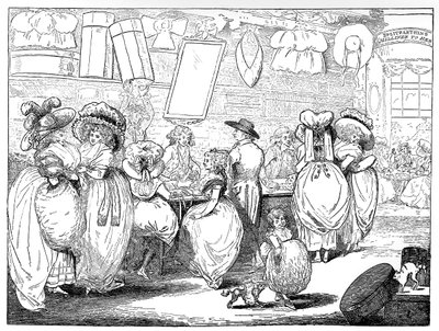 A Milliners Shop, 1787 av Unbekannt