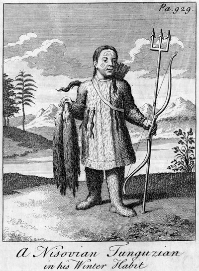 En Nisovian Tunguzian i sin vintervane, 1700-tallet av Unbekannt