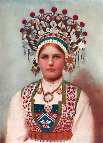 En norsk jente i brudekjole, 1912 av Unbekannt