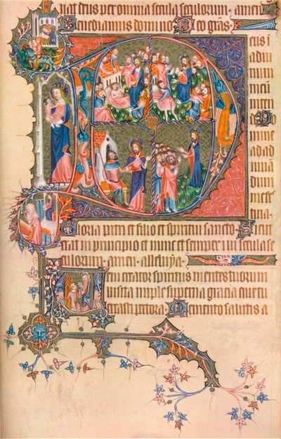 En side fra Egerton Bohun Psalter-Hours, 1370, 1937 av Unbekannt