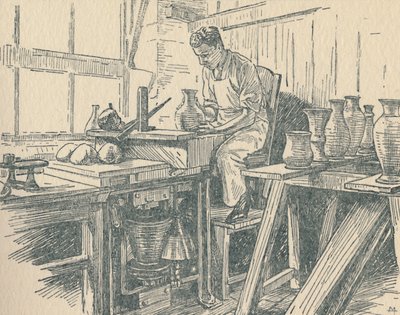 En keramiker på jobb, 1910 av Unbekannt