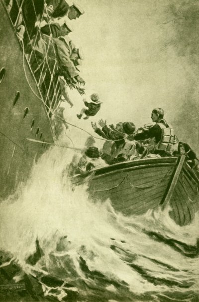 En redning til sjøs, c1930. av Unbekannt