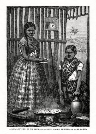 Et landlig kjøkken i Tierras Calientes, Mexico, 1877 av Unbekannt