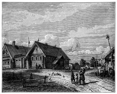 En russisk landsby i den sørlige jordbrukssonen, ca 1890 av Unbekannt
