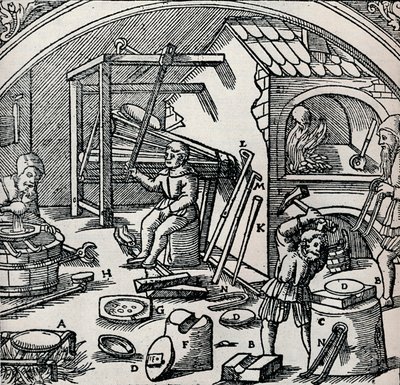 Et sølvraffineri, 1556, 1917 av Unbekannt