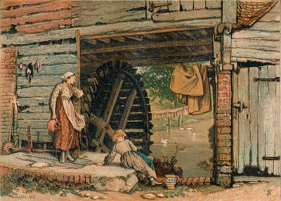 En Surrey Water-Mill, midten av slutten av 1800-tallet. av Unbekannt