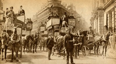 A Traffic Block in 1900 - En scene utenfor Mansion House, 1933. av Unbekannt