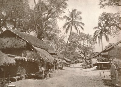 En typisk burmesisk landsbyscene, 1900. av Unbekannt