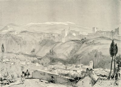 En utsikt over Alhambra fra Albaycin, 1800-tallet, 1907. av Unbekannt
