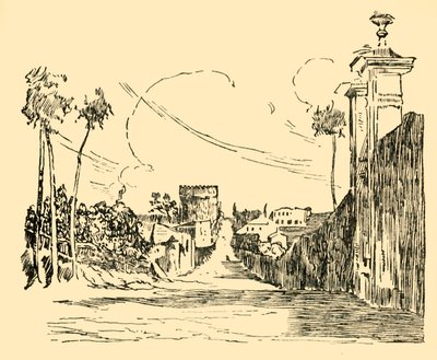 En utsikt over Appia-veien som den er i dag, c1930. av Unbekannt