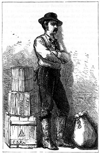 En Wells Fargo-budbringer fra deres ekspressleveringstjeneste via Isthmus of Panama, 1875 av Unbekannt