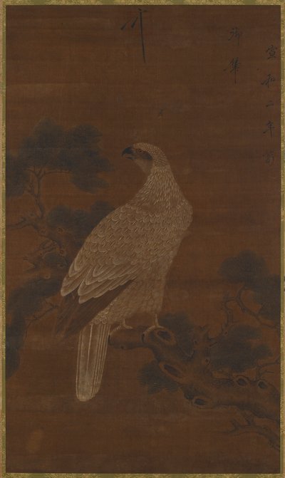 En hvit ørn på en furugren, Ming- eller Qing-dynastiet, 1600-tallet. av Unbekannt