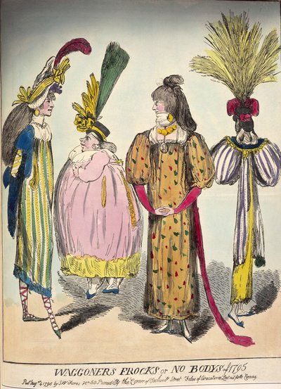 En karikatur av mote fra slutten av 1700-tallet, 1795 av Unbekannt
