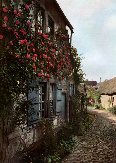 En brosteinsbelagt gate i Gerberoy, Frankrike, 1938 av Unbekannt