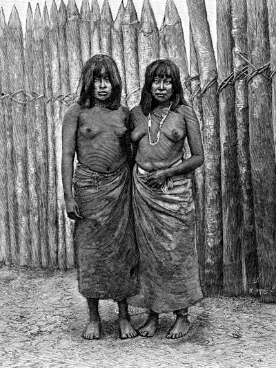 Et par indiske kvinner fra Gran Chaco, Sør-Amerika, 1895 av Unbekannt
