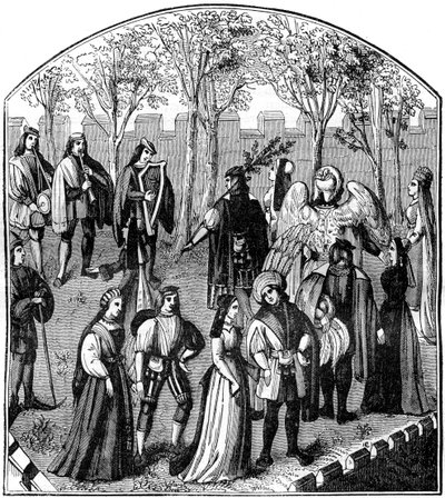 En dans i en hage, 1200-1400-tallet 1882-1884 av Unbekannt