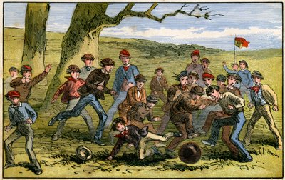 Et fotballspill, 1800-tallet av Unbekannt