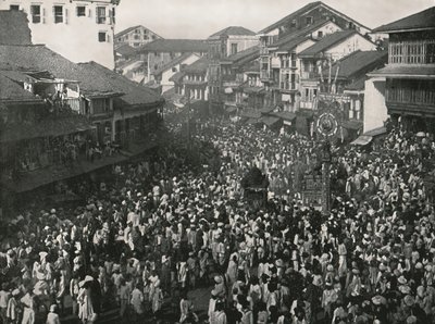 En stor innfødt prosesjon, Bombay, India, 1895. av Unbekannt