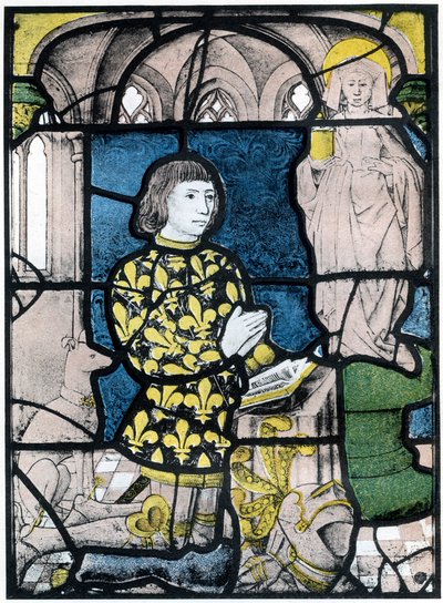 En ridder de Bernemicourt ved hans orisons foran et bilde av St Mary Magdalene, c1500, 1924 av Unbekannt