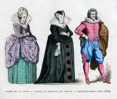 En hoffdame, Marie de Medici som enke, og en gentleman, c1620 1882-1884 av Unbekannt