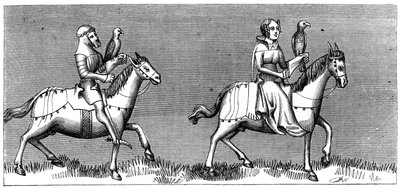 En dame som setter ut på jakt, 1300-tallet 1849 av Unbekannt